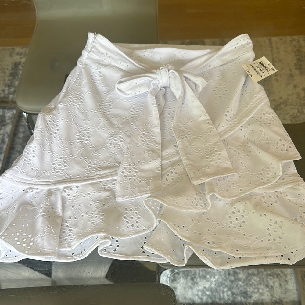 Elegant White Eyelet Skirt